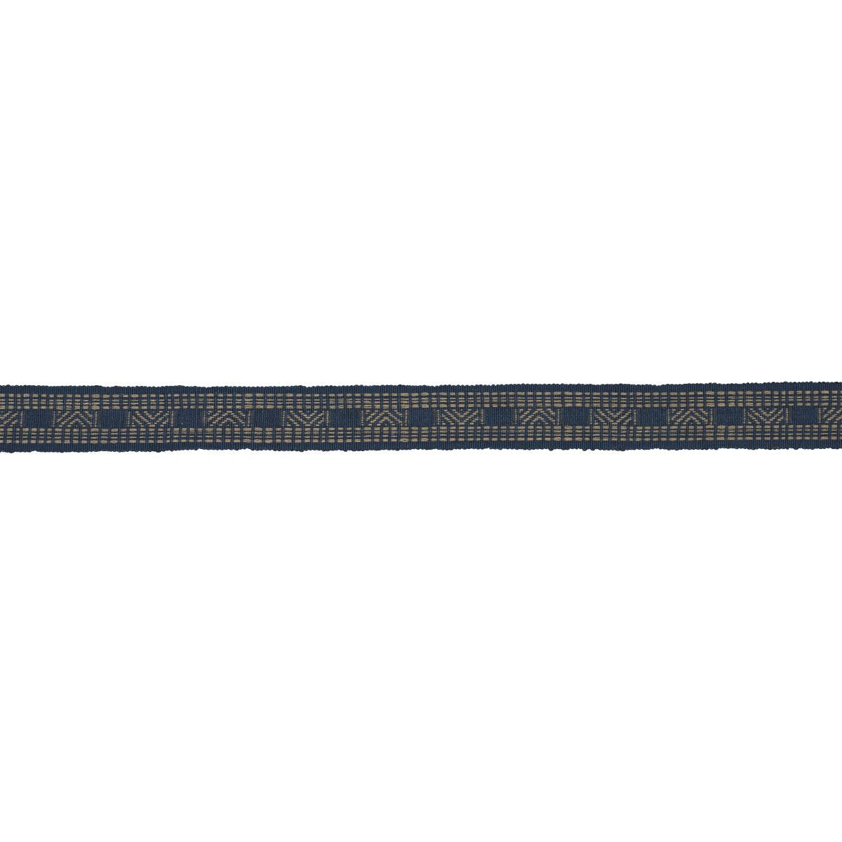 Schumacher Indigo Nael Linen Cotton Tape