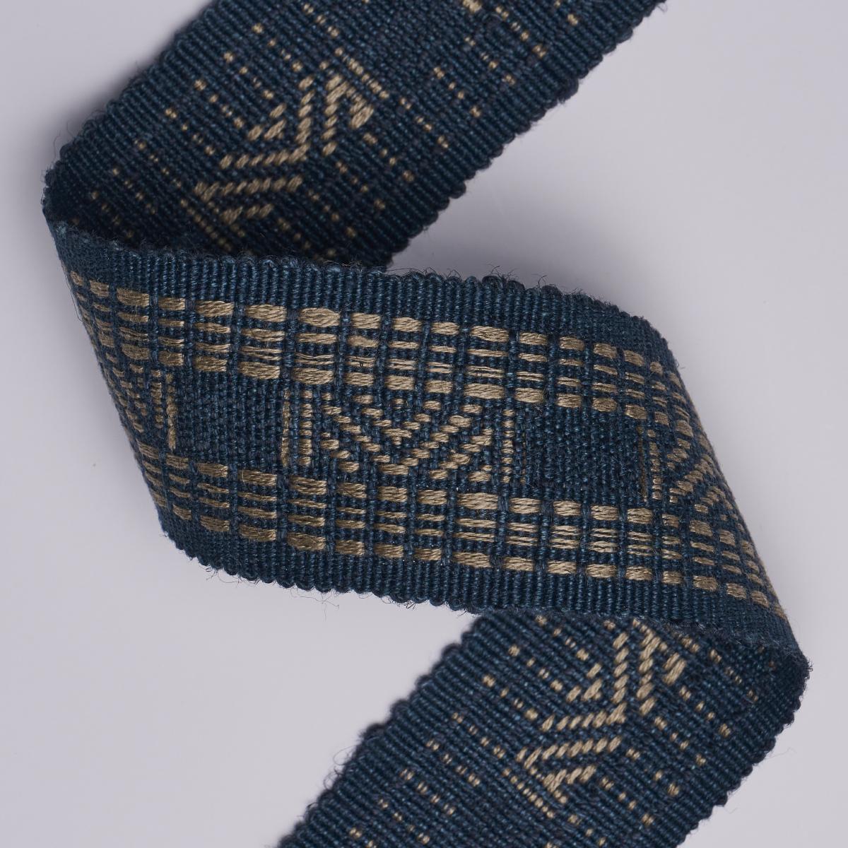 Schumacher Indigo Nael Linen Cotton Tape