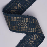 Schumacher Indigo Nael Linen Cotton Tape