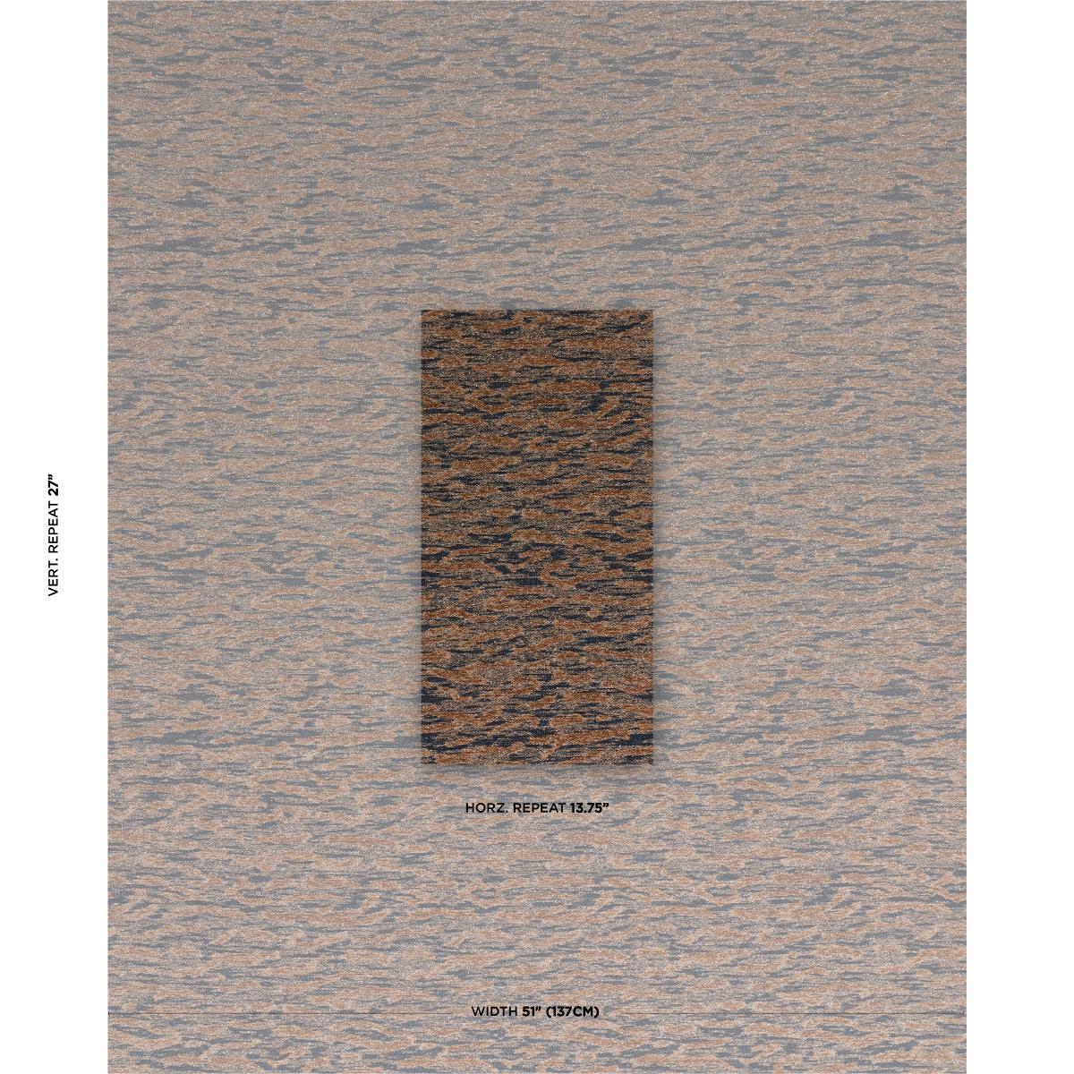 Schumacher Altamira Navy/Brown Fabric