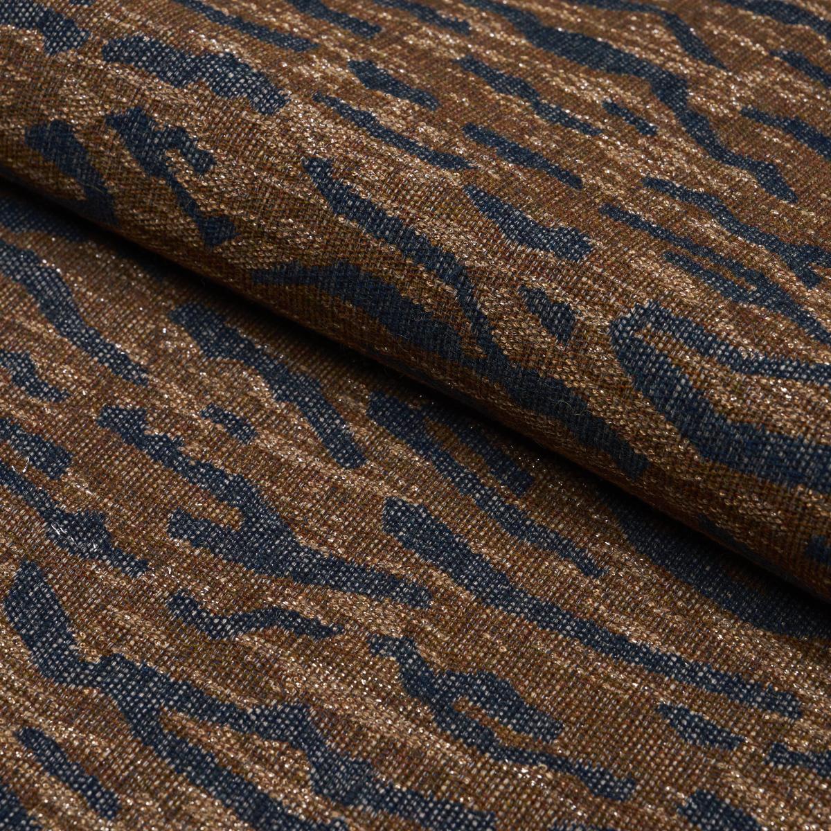 Schumacher Altamira Navy/Brown Fabric