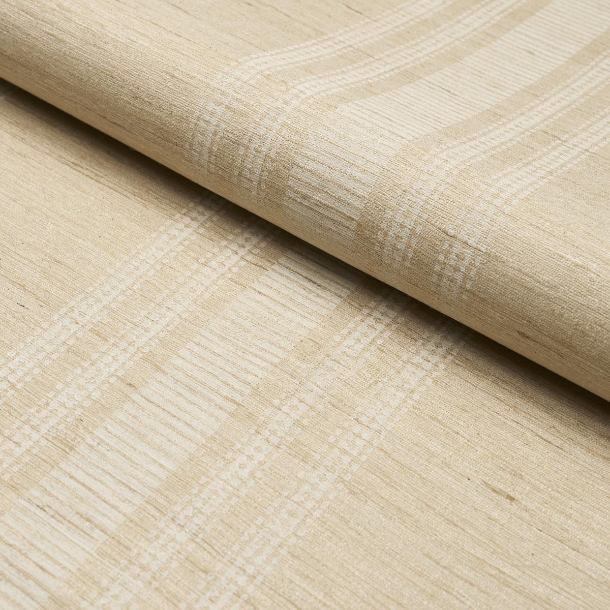 Schumacher Cassia Handwoven Silk Stripe Natural Fabric