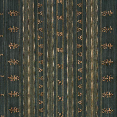 Schumacher Nima Embroidered Cotton Linen Jungle Green Fabric