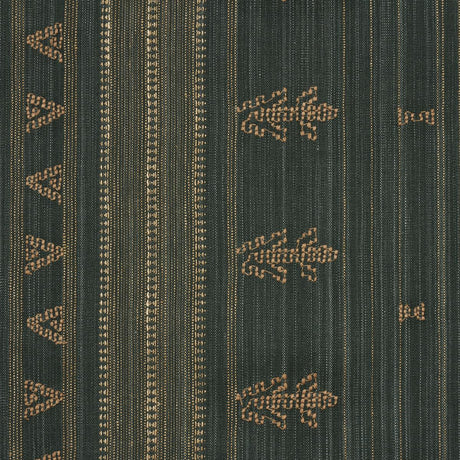 Schumacher Nima Embroidered Cotton Linen Jungle Green Fabric