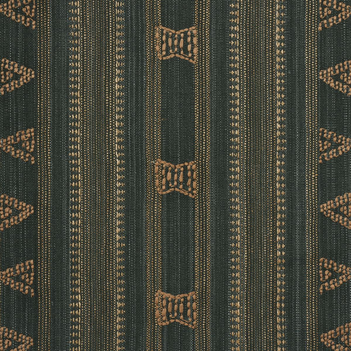 Schumacher Nima Embroidered Cotton Linen Jungle Green Fabric