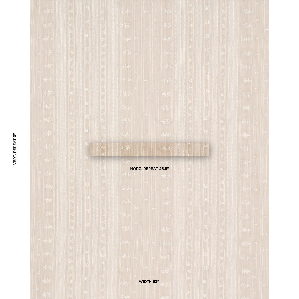 Schumacher Nima Embroidered Cotton Linen Tan Fabric