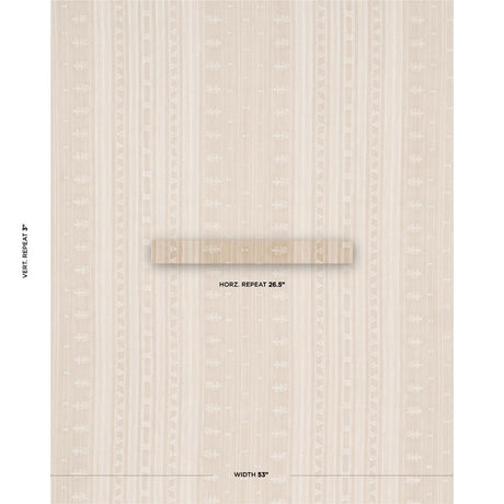 Schumacher Nima Embroidered Cotton Linen Tan Fabric