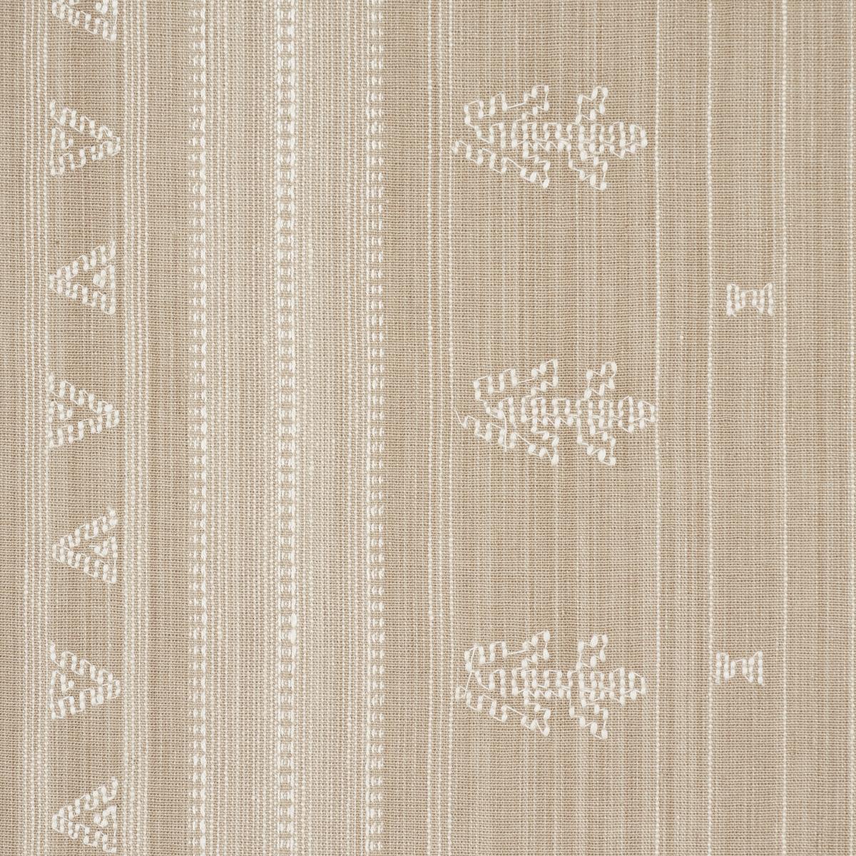 Schumacher Nima Embroidered Cotton Linen Tan Fabric