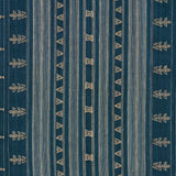 Schumacher Nima Embroidered Cotton Linen Indigo Fabric