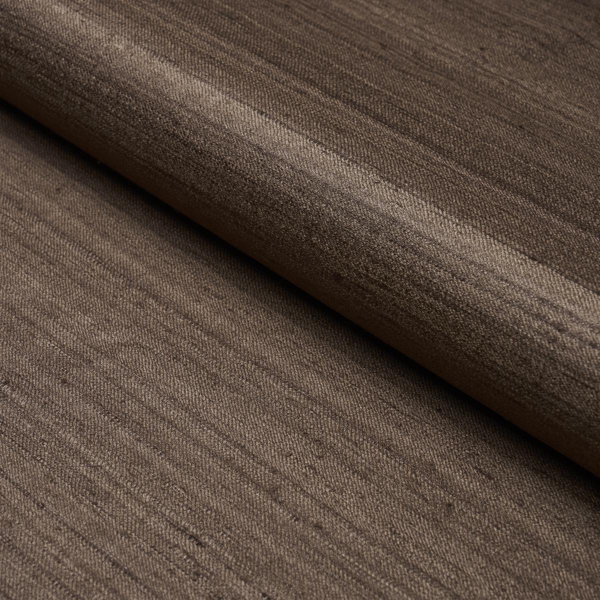 Schumacher Amir Handwoven Silk Casement Walnut Fabric
