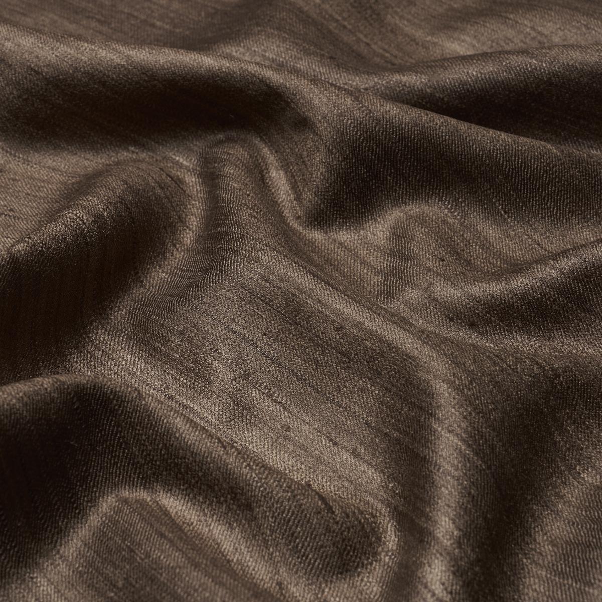Schumacher Amir Handwoven Silk Casement Walnut Fabric