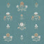 Schumacher Elmslie Embroidery Teal Fabric