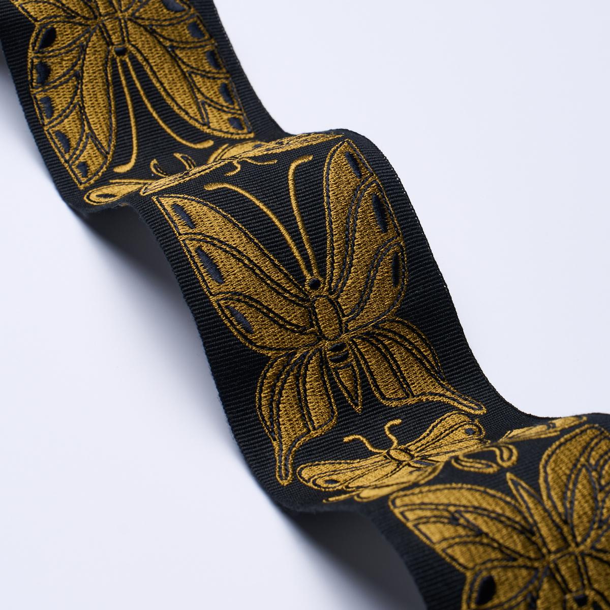 Schumacher Metamorphosis Tape Noir & Gold Trim