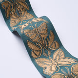 Schumacher Metamorphosis Tape Teal & Gold Trim