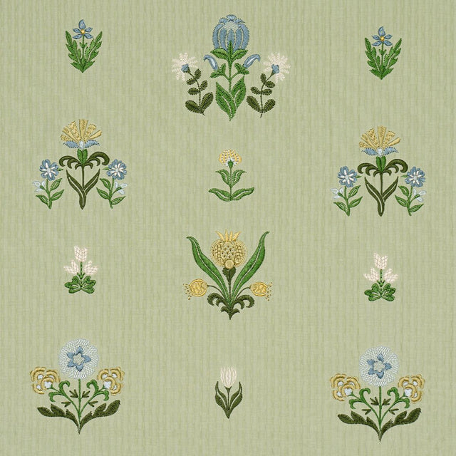 Schumacher Elmslie Embroidery Leaf Fabric