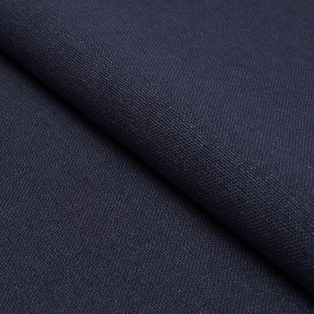 Schumacher Lars Rustic Linen Navy Fabric
