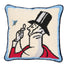 Schumacher Blue 14" x 14" Eustace Needlepoint Pillow