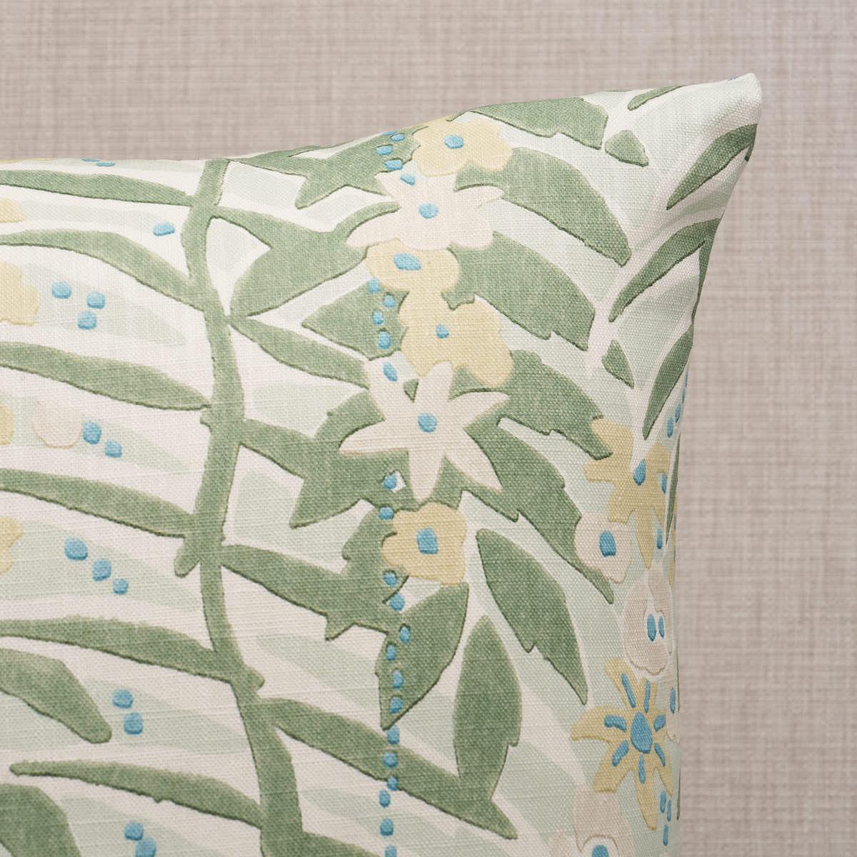 Schumacher Ashbee Botanical Aqua 22" x 22" Pillow
