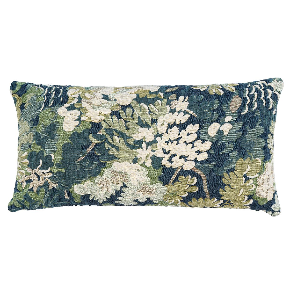 Schumacher Peacock 24" x 12" Verdure Tapestry Pillow