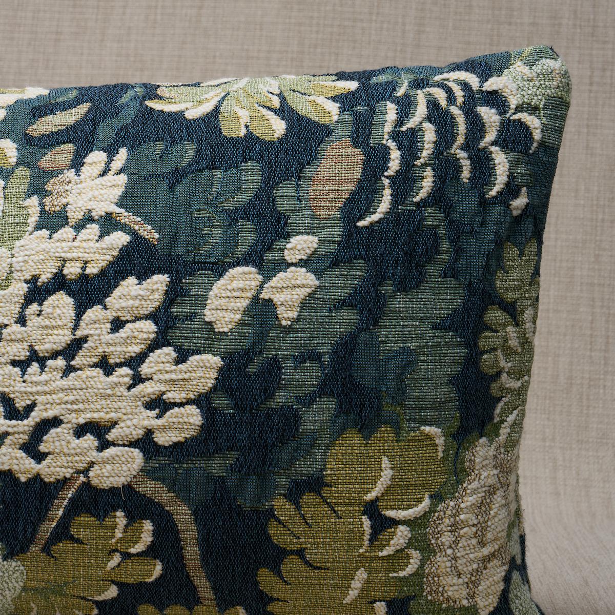 Schumacher Peacock 24" x 12" Verdure Tapestry Pillow