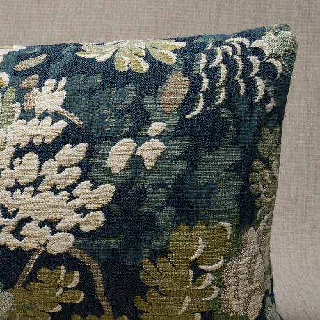 Schumacher Peacock 24" x 12" Verdure Tapestry Pillow