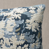 Schumacher Blue 22" x 22" Verdure Tapestry Pillow