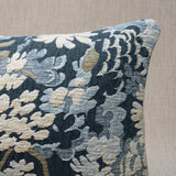 Schumacher Blue 24" x 12" Verdure Tapestry Pillow