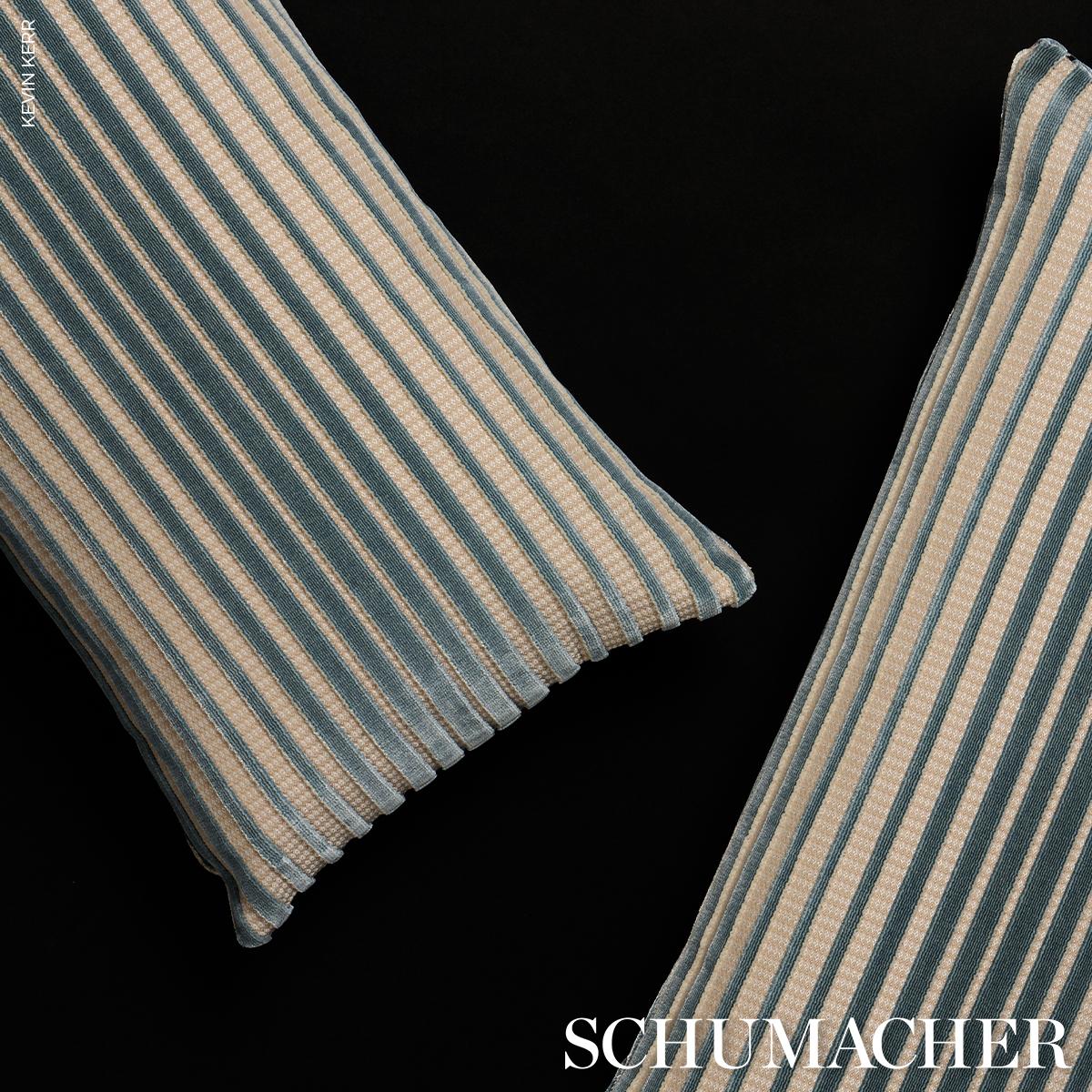 Schumacher Ciel 24" x 12" Chimay Stripe Velvet
