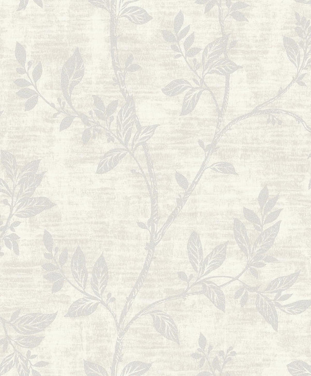 Seabrook Leaf Trail Metallic Pearl & Glass Beads Wallpaper