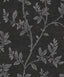 Seabrook Leaf Trail Metallic Ebony & Glass Beads Wallpaper