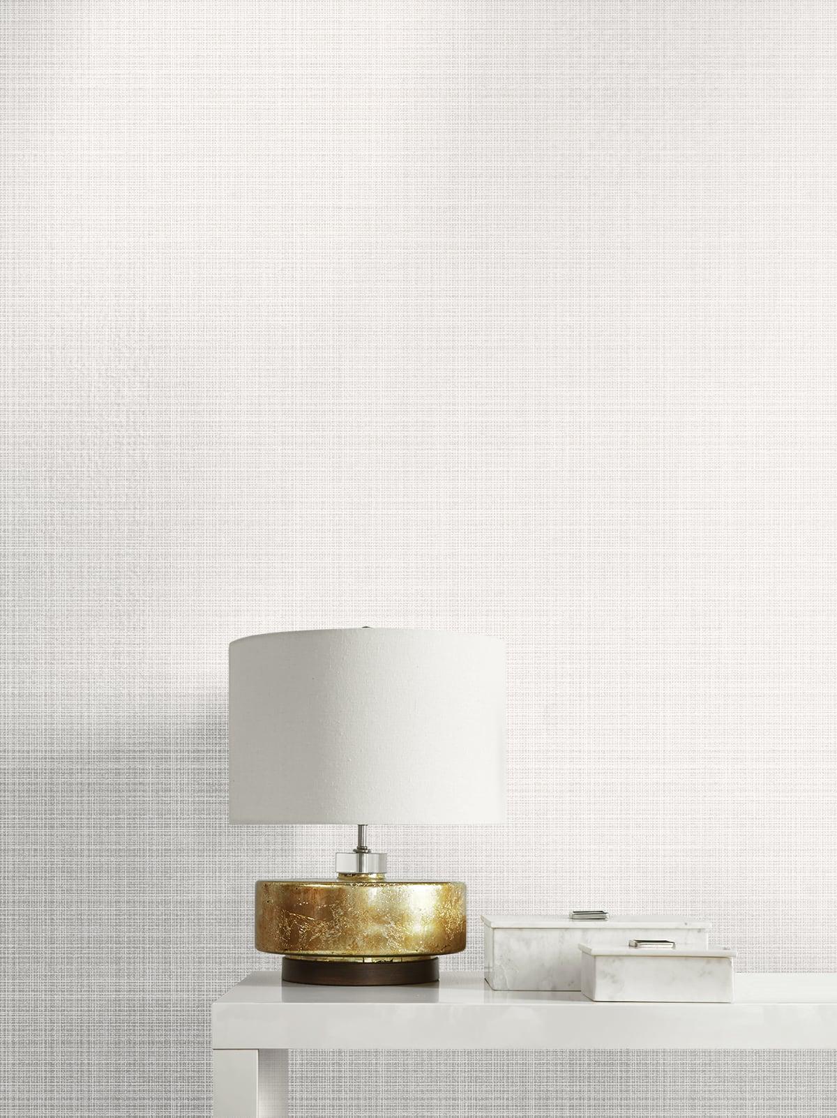 Seabrook Crosshatch Linen Metallic Pearl Wallpaper