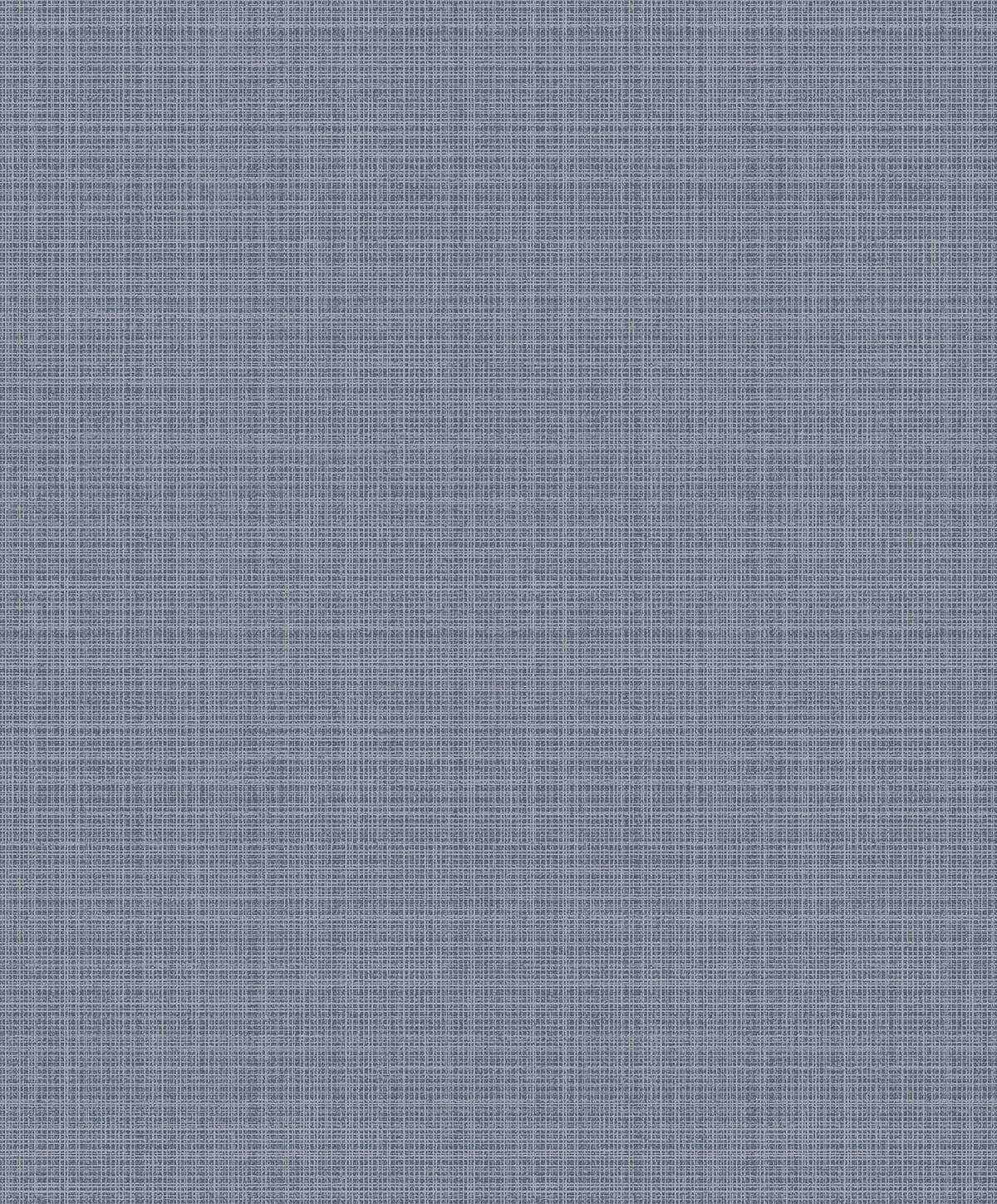 Seabrook Crosshatch Linen Metallic Slate Blue Wallpaper