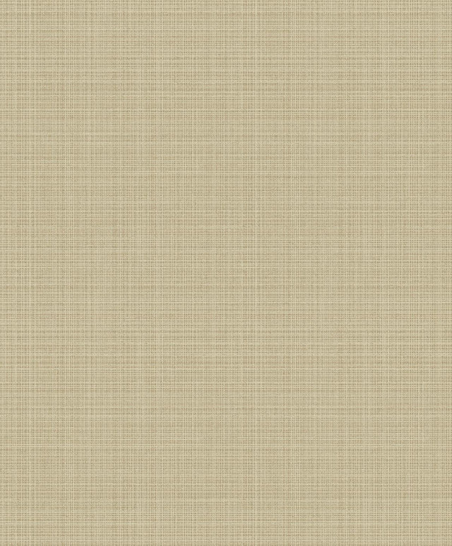 Seabrook Crosshatch Linen Metallic Khaki Wallpaper