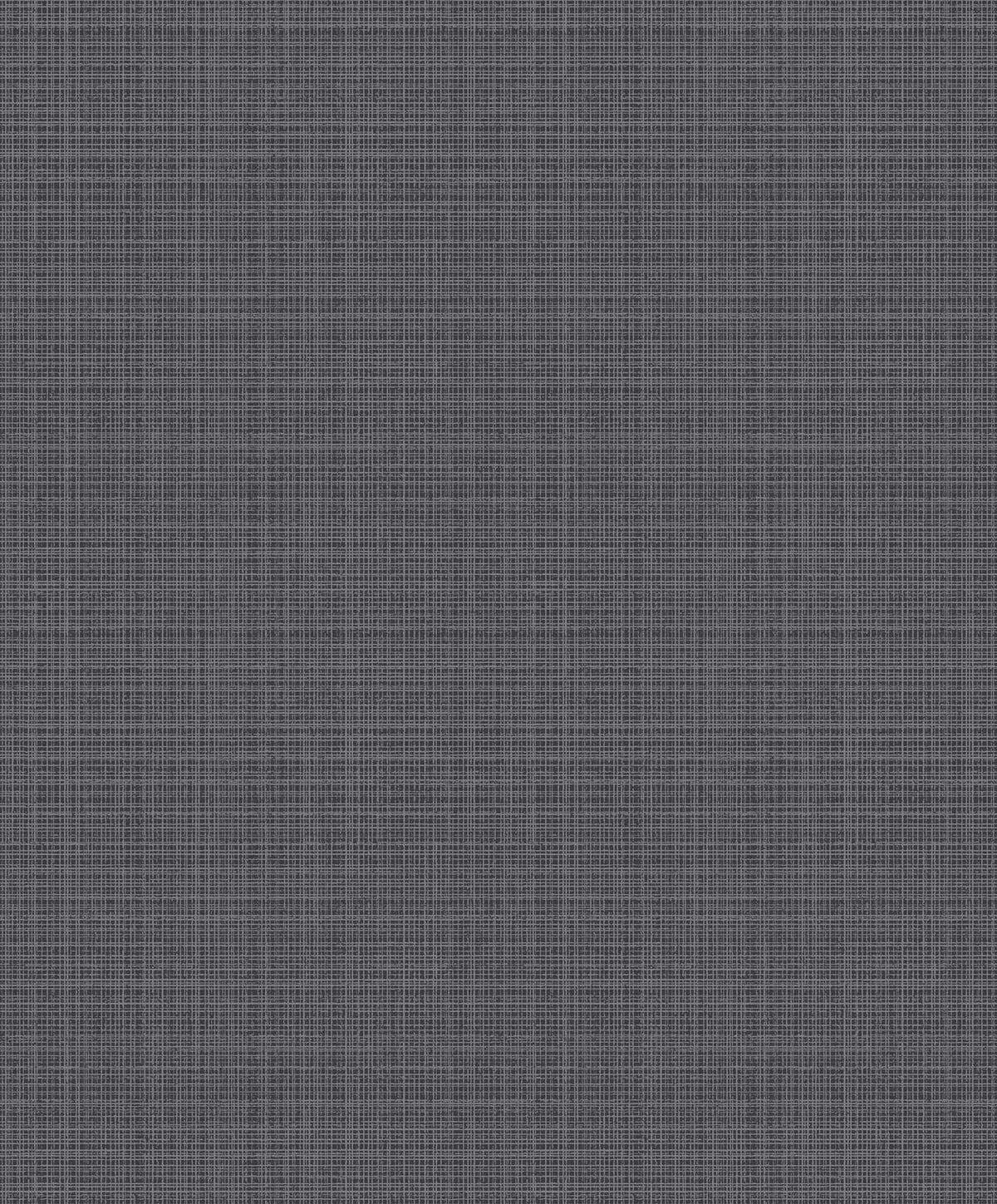 Seabrook Crosshatch Linen Metallic Coal Wallpaper