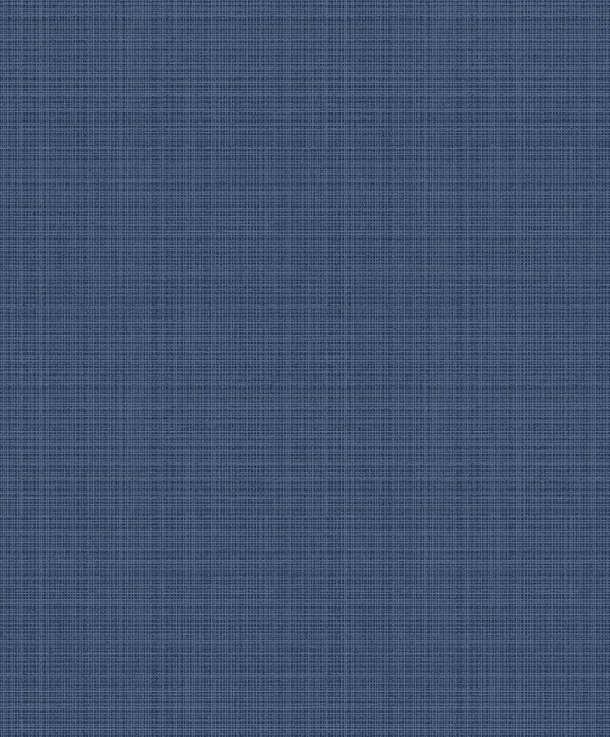 Seabrook Crosshatch Linen Metallic Storm Blue Wallpaper