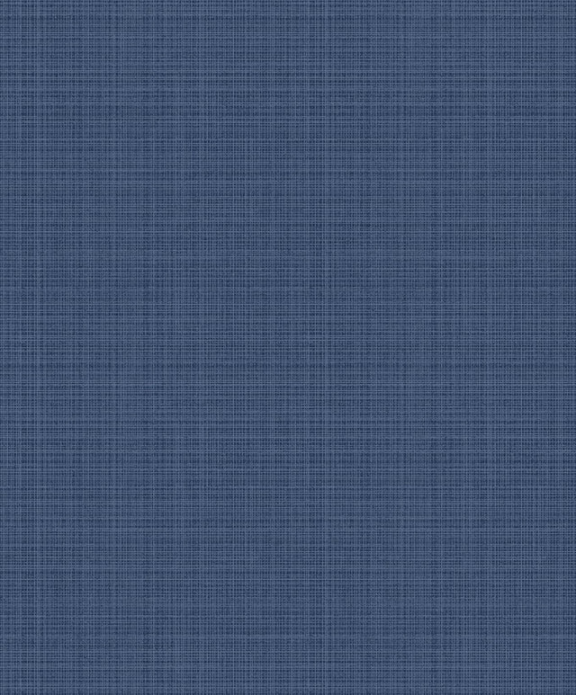 Seabrook Crosshatch Linen Metallic Storm Blue Wallpaper
