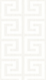 Seabrook Greek Key Metallic Pearl & Ivory Wallpaper