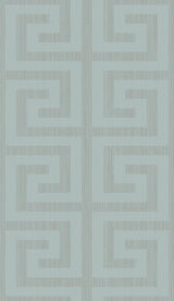 Seabrook Greek Key Metallic Sea Green Wallpaper