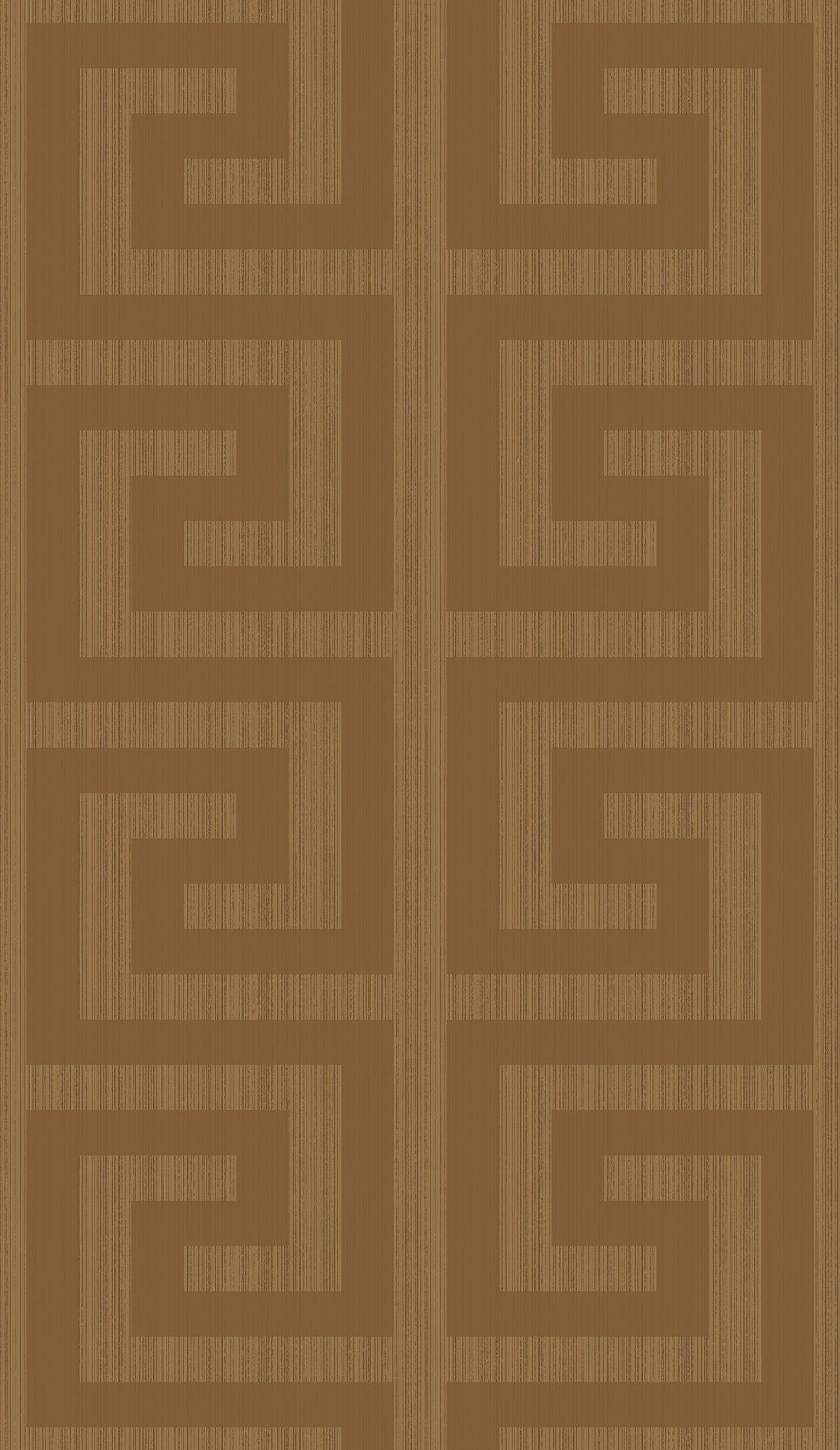 Seabrook Greek Key Metallic Terra Cotta Wallpaper