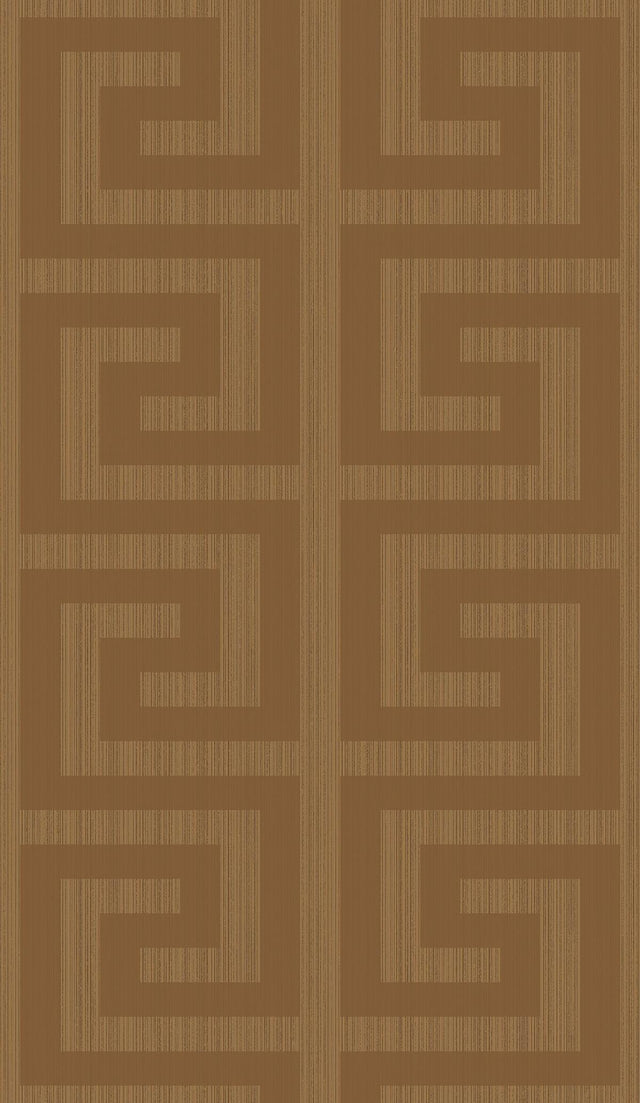 Seabrook Greek Key Metallic Terra Cotta Wallpaper