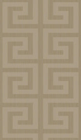 Seabrook Greek Key Khaki & Metallic Champagne Wallpaper