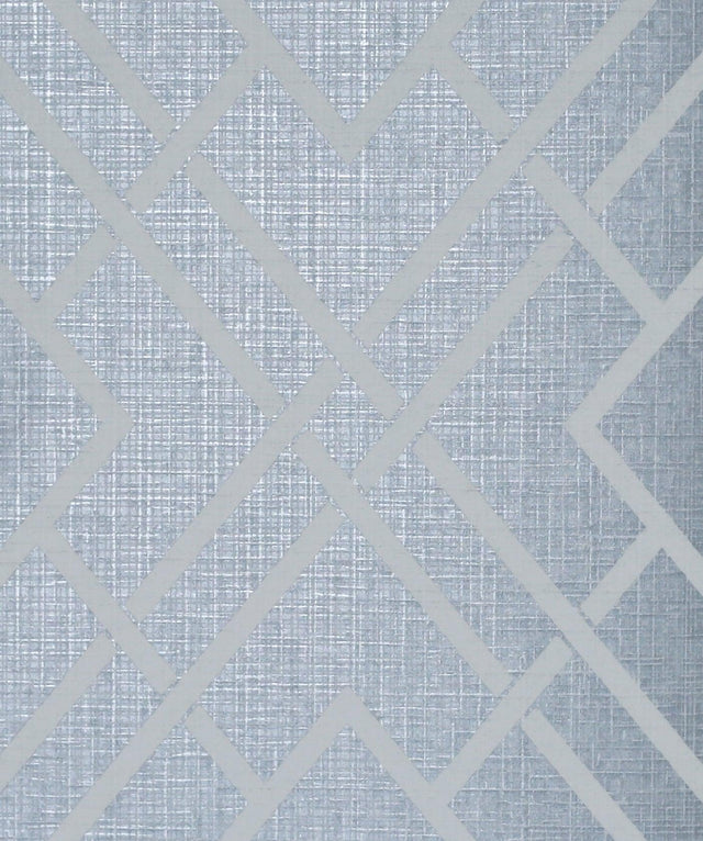 Seabrook Diamond Lattice Metallic Slate Blue Wallpaper