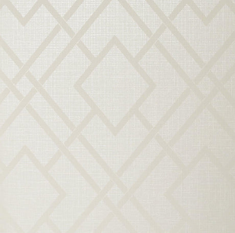 Seabrook Diamond Lattice Metallic Ivory Wallpaper