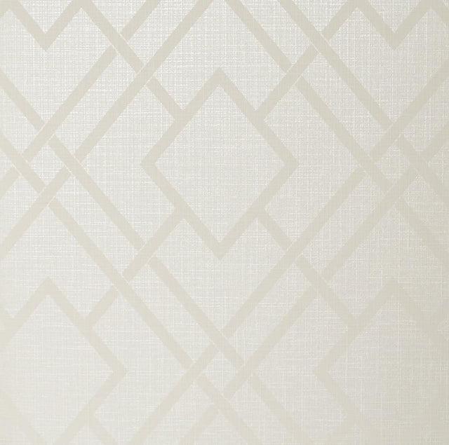 Seabrook Diamond Lattice Metallic Ivory Wallpaper