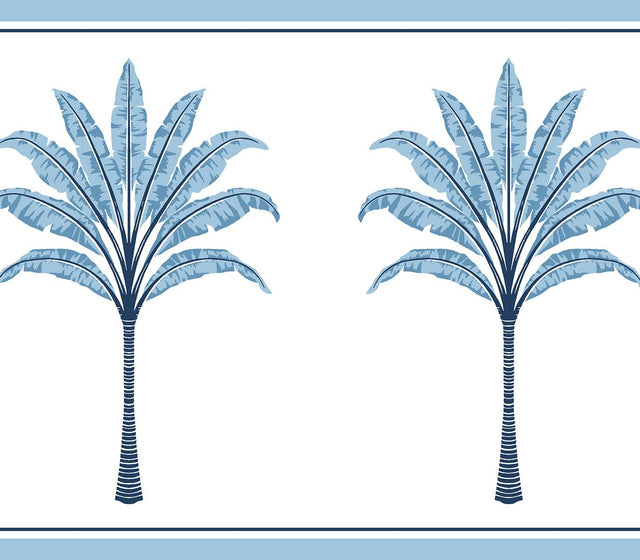 Seabrook Montgomery Palm Border Blue Lake Wallpaper