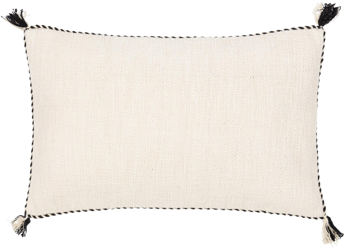 Surya Braided Bisa BBA-001 Black Cream 18"H x 18"W Pillow Cover