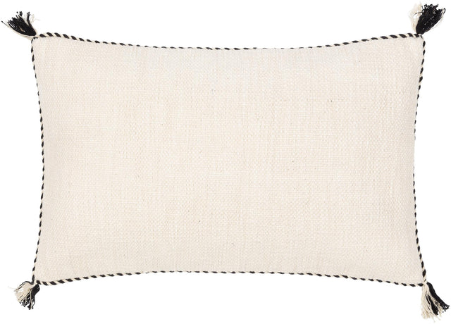 Surya Braided Bisa BBA-001 Black Cream 18"H x 18"W Pillow Kit
