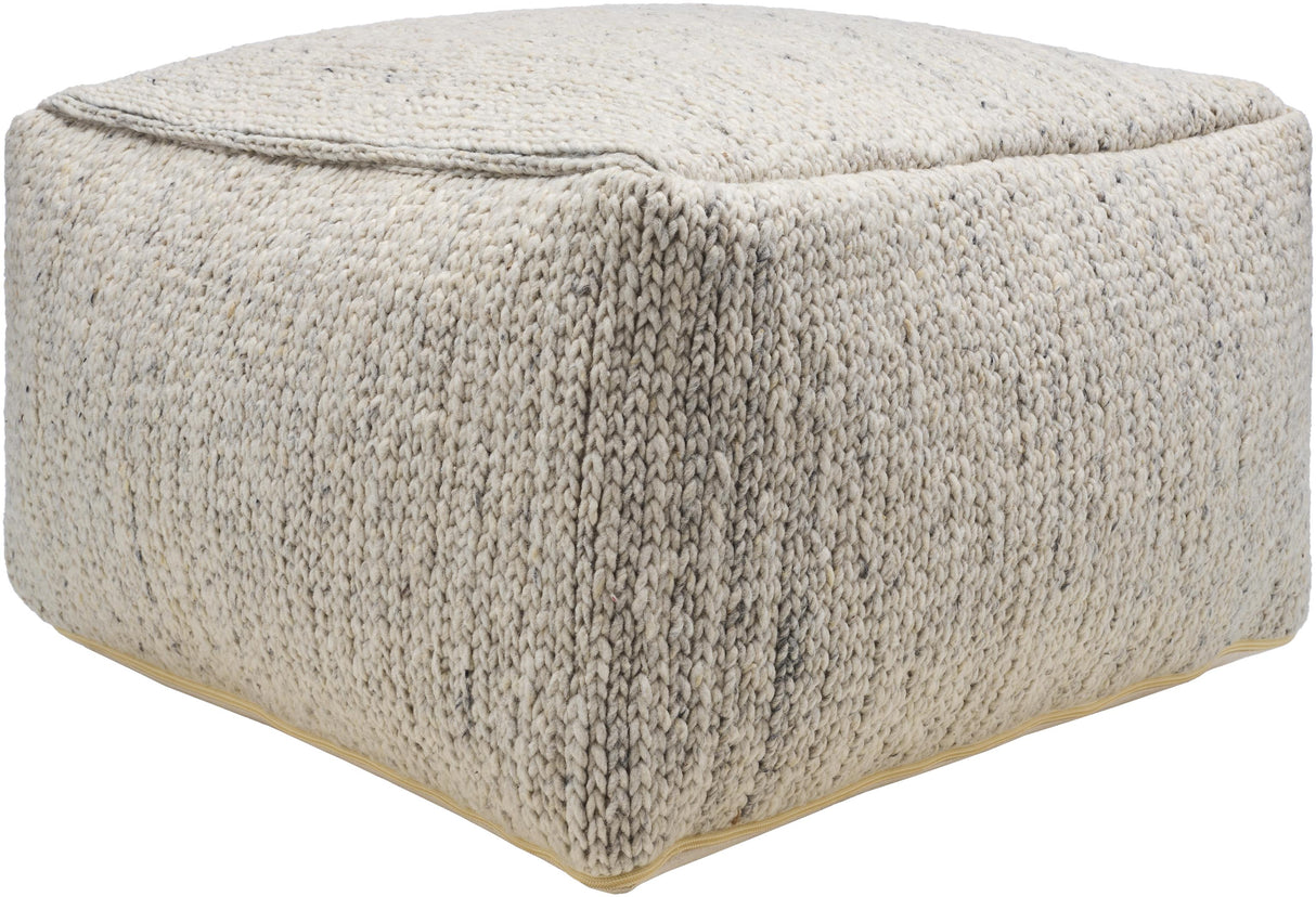 Surya Derby DRPF-001 14"H x 24"W x 24"D Pouf
