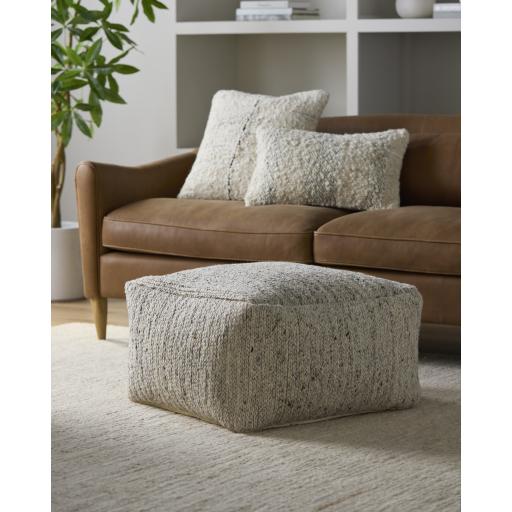 Surya Derby DRPF-003 14"H x 24"W x 24"D Pouf