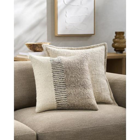 Surya Deccan Traps DTP-005 Beige Charcoal 18"H x 18"W Pillow Kit